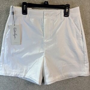 Walter Hagen Golf Shorts Clubhouse 5" Inseam Pure White Women's 4 (28") UPF 50+